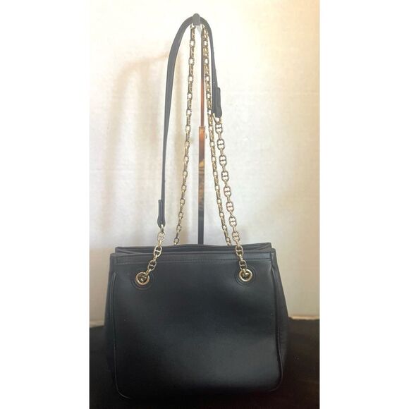 Love Moschino Black and Gold Chain Medium Shoulder Bag Magnetic Snap Close - Picture 3 of 14